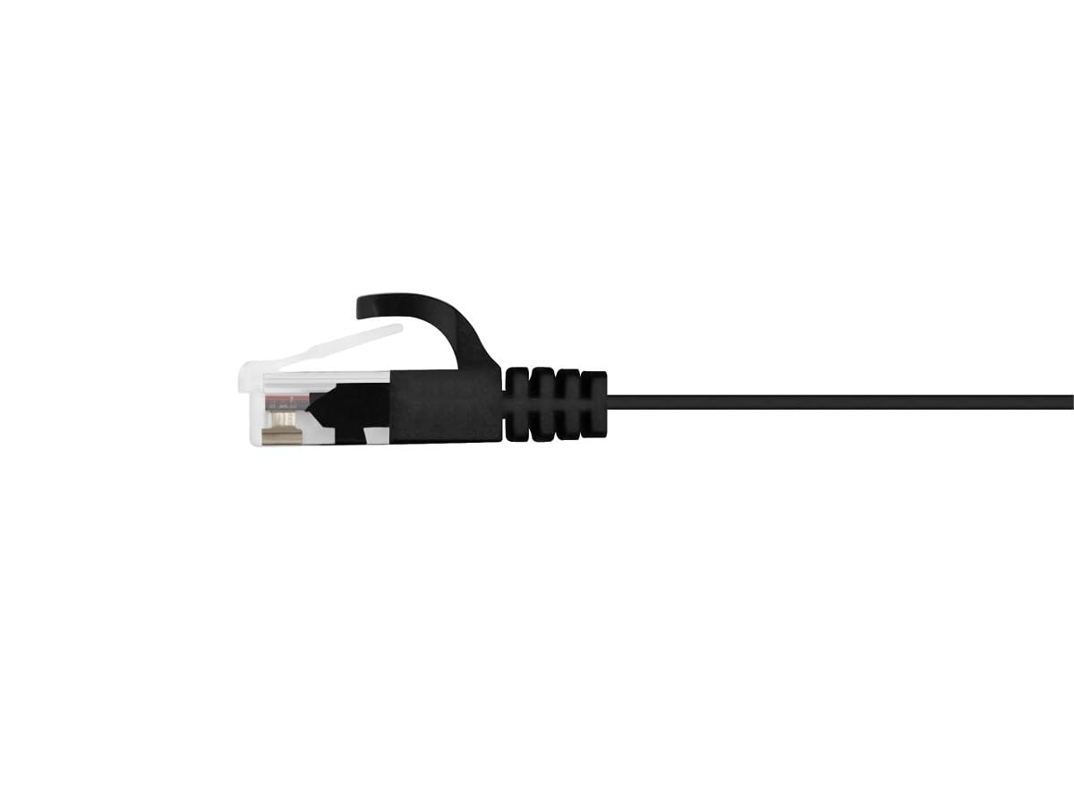 Monoprice Cat5E 25Ft Black Flat Patch Cable Utp 30Awg 350Mhz Pure Bare Copper Snagless Rj45 Flexboot Series Ethernet Cable