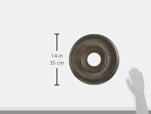 Ekena Millwork 13Od X 3 1/2Id X 3/4P Berkshire Thermoformed Pvc Ceiling Medallion (Fits Canopies Up To 5 3/4), Bright Coat Dark