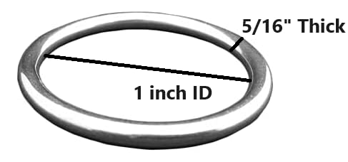 4 Pieces Stainless Steel 316 Round Ring Welded 5/32'' X 1'' (4Mm X 25Mm) Marine Grade O   Ring Anillo Redondo