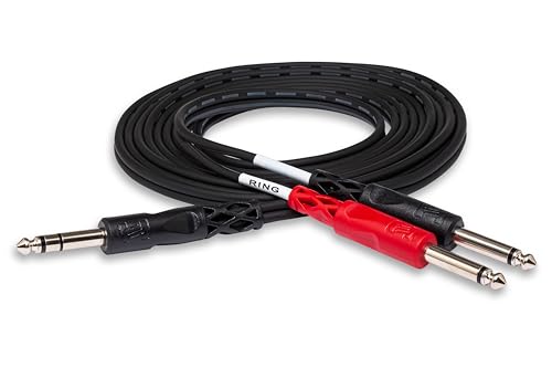 Hosa Stp-202 1/4 Trs To Dual 1/4 Ts Insert Cable, 2 Meters