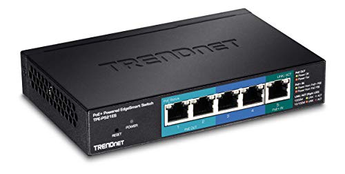 Trendnet 5 Port Gigabit Poe+ Powered Edgesmart Switch With Poe Pass Through, 18W Poe Budget, 10Gbps Switching Capacity, Managed 