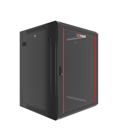 Wall Mount Server Rack Cabinet Locking Computer Cabinet Network Enclosure For Electronics Security Audio Video Av Equipment Data Rack 24 Inch Depth Server Cabinet (15U)