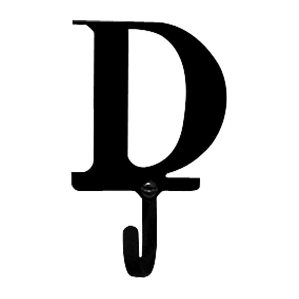 Village Wrought Iron Letter D Wall Hook Small
