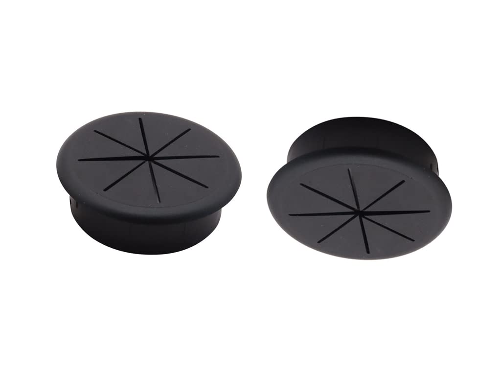 2Pcs 2Inch (50Mm) Desk Cord Grommets Wire Cable Hole Cover For Office Pc Desk Cable Cord Cover Black (Black  2Pcs)