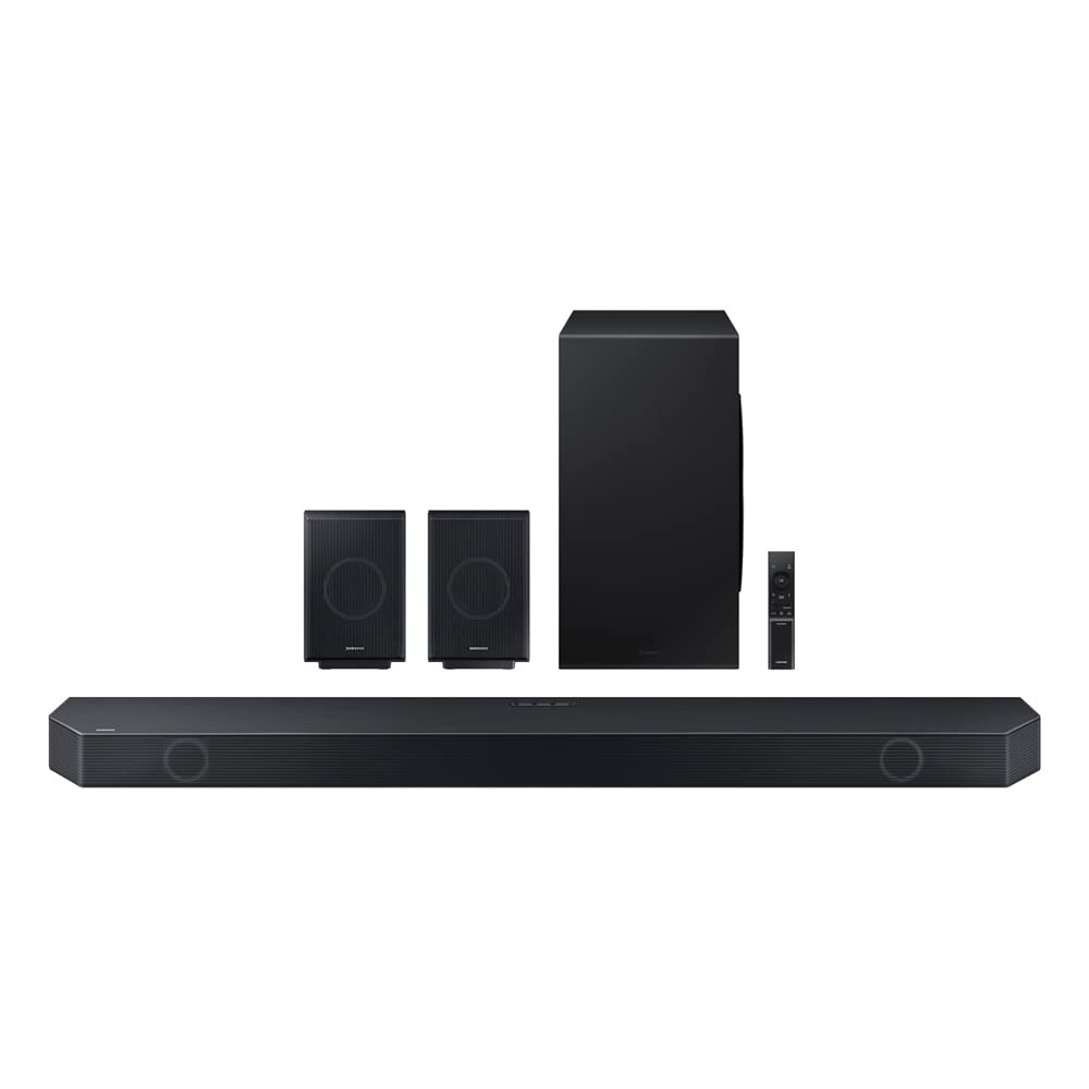 Samsung Hw-Q990C 11.1.4 Ch. Wireless Dolby Atmos Soundbar And Rear Speakers Bundle With 2 Yr Cps Enhanced Protection Pack