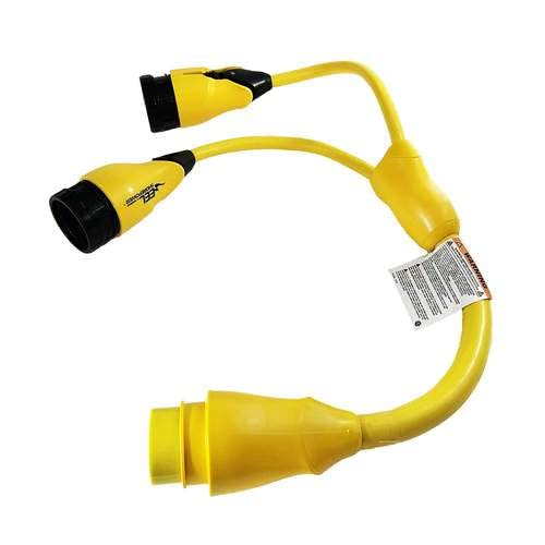 Marinco Y504 2 30 Eel (2) 30A 125V Female To (1)50A 125250V Male34Y34 Adapter   Yellow