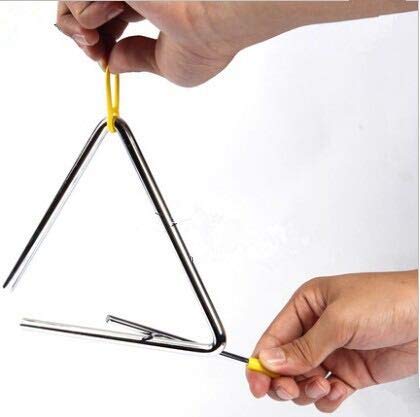 Aliotech Superior Sound Quality Musical Steel Triangle Percussion Instrument With Striker (5 Inch)