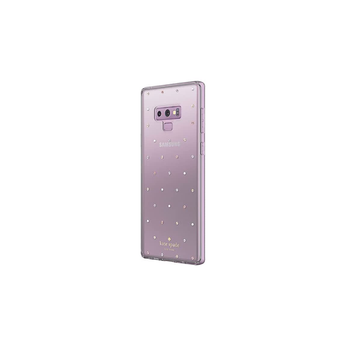 Kate Spade New York Protective Hardshell Case For Samsung Galaxy Note 9   Multi Scatter Dot Gold/Clear With Stones