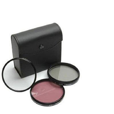 52Mm High Resolution 3 Piece Filter Set (Uv, Fluorescent, Polarizer)   Black   For Nikon D40, D60