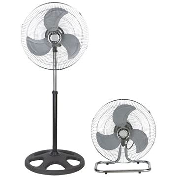 Primetrendz 3 In 1 (Stand + Desk + Wall Fan) High Velocity 18 Inch Industrial Grade Floor Stand Mount Oscillating Blower Fan