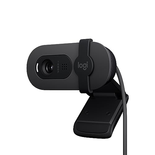Logitech Brio 100 Full Hd Webcam For Meetings And Streaming, AutoLight Balance, BuiltIn Mic, Privacy Shutter, UsbA, For Micro