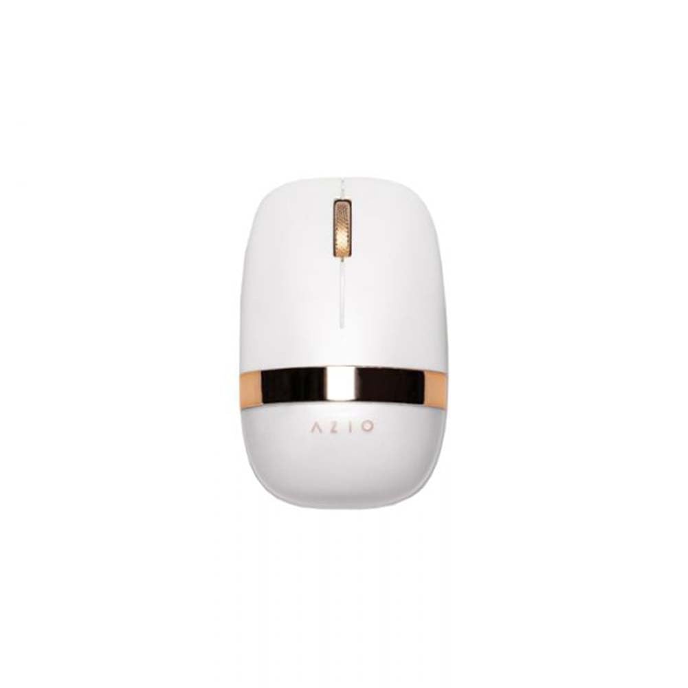 Azio Izo Wireless Optical Mouse   Bluetooth 3.0 & 5.0/2.4G Rf Usb, Ambidextrous Design, Pixart Paw3212 Sensor, 1000/1600/2400 Dpi, Rechargeable, White & Gold   Pc & Mac, White Blossom (Im103)