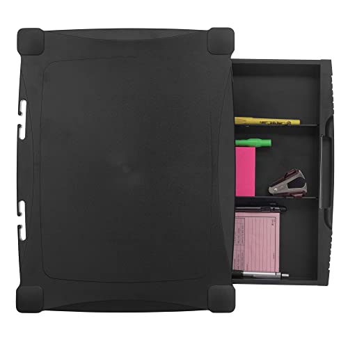 Kantek Monitor Stand With Drawer, 17'' X 13.25'' X 3'' To 6.5'', Black, Supports 50 Lbs