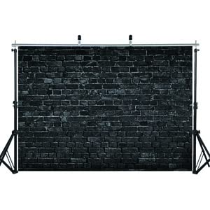 Aiikes 8X8Ft Brick Backdrop Black Brick Wall Photography Backdrop Vintage Theme Stone Brick Design Photography Backdrop Baby Bir