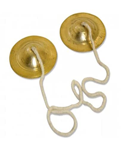 Khalsa Musical Brass Manjeera Traditional Instrument Indian Music Hand Cymbal (3 Inches, Pair)