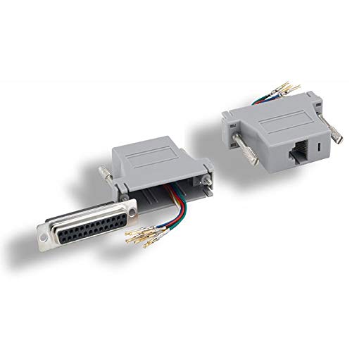 Cablewholesale Db25 To Rj45 Modular Adapter - F/F - Serial Adapter, Db25 Female To Rj45 Female Jack, Db25 Female To Rj45 Female 