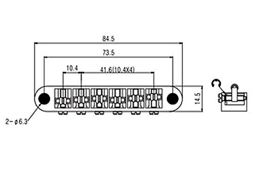 Kaish Chrome Guitar Roller Saddle Bridge Tune O Matic Bridge With Roller Saddles For Epi Les Paul,Sg,Dot,Bigsby Guitar With M8 T