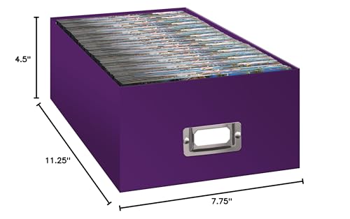 Pioneer B-1 Photo / Video Storage Box - Holds Over 1,100 Photos Up To 4X6 Or 10 Vhs Videos, Solid Color: Bright Purple.