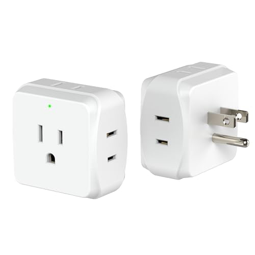 Generic Multi Plug Wall Outlet 2 Pack, 5 Outlets Plug Adapter,Outlet Splitter Cruise Ship Essentials, Wall Outlet Extender For T