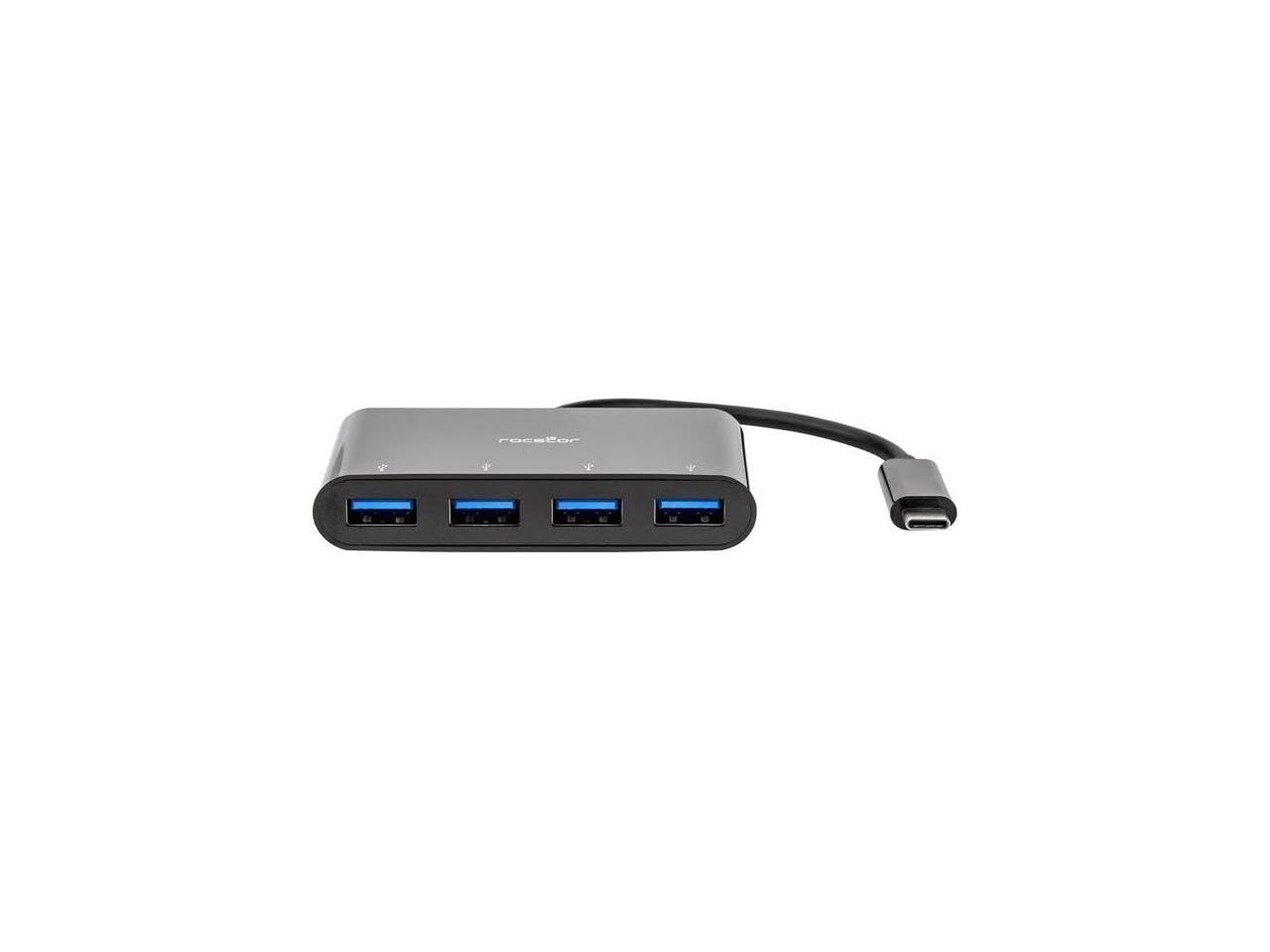 Rocstor Premium Slim Portable 4 Port Hub - Usb-C To 4X Usb-A Slim Hub - Usb 3.0