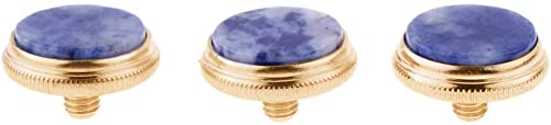Jiayouy Gold Dark Blue Shell Inlay Trumpet Finger Buttons For Trumpet Accessory Replacement 3 Pcs