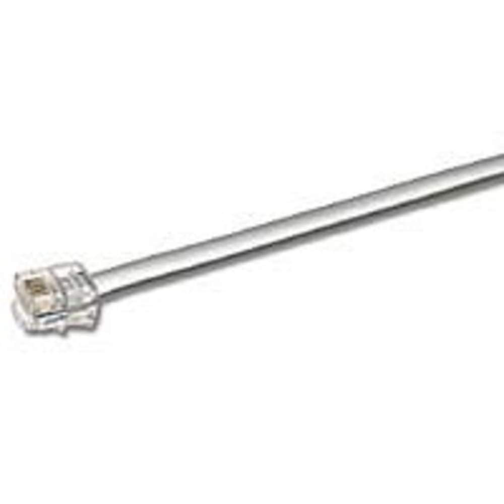 C2G 08115 Rj12 6P6C Straight Modular Cable, Silver (50 Feet, 15.24 Meters)