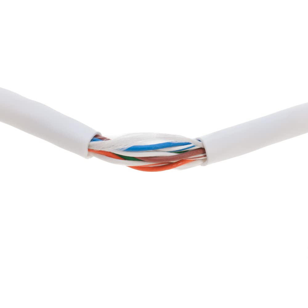 Cables Direct Online 500Ft Cat6 Solid Cable 550Mhz Ethernet Lan Utp 23Awg Rj45 Network Copper Clad Aluminum Wire Bulk (White)