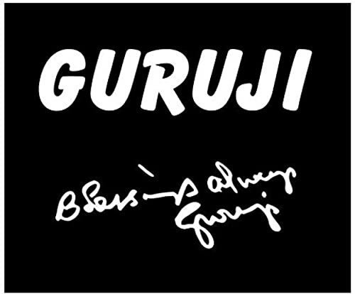 A151 Guruji & Blessings Always Guruji Set White Sticker For Car Bike Laptop Sticker (Guruji & Blessings Always Guruji