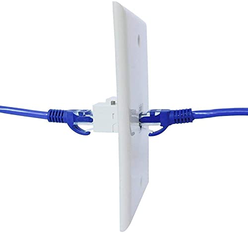 Tedgetal Cat6 Keystone Coupler Rj45 Ethernet Jack Insert 10 Pack Coupler Female To Female Inline Extender, Black