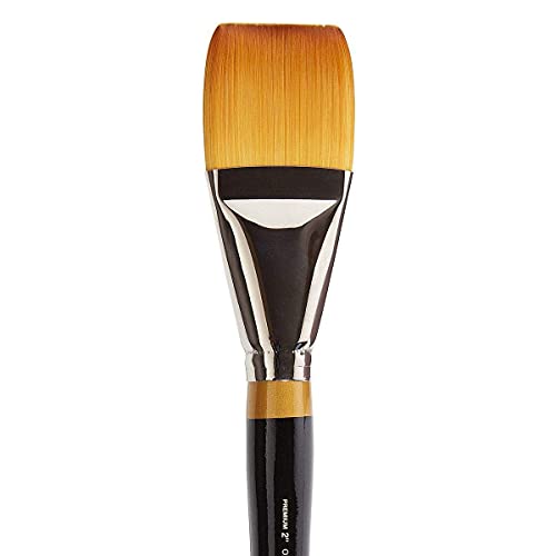 Kingart Premium Original Gold 9550 2 Wash/Glaze Series Artist Brush, Golden Taklon Synthetic Hair, Short Handle, For Acrylic, Wa