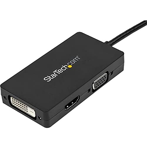 Startech.Com 3 In 1 Displayport Multi Video Adapter Converter   1080P Dp Laptop To Hdmi Vga Or Dvi Monitor Or Projector Display