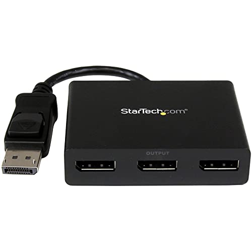 Startech.Com 3 Port Multi Monitor Adapter   Displayport 1.2 Mst Hub   Dual 4K 30Hz & 1X 1080P   Video Splitter For Extended Desk
