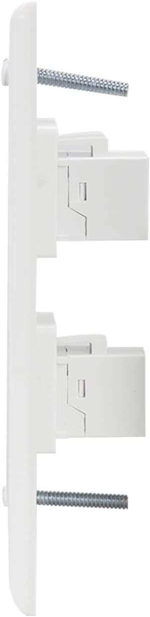 Ethernet Wall Plate   Victek   2 Port Cat6 Keystone Female To Female Wall Plate   White