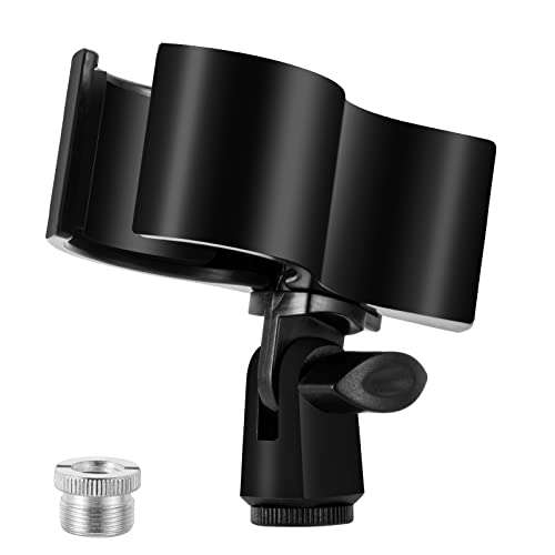 Bilione 1 Pcs Upgraded Microphone Clip, Adjustable Mic Holder For Microphones With Outer Diameter Between 32Mm And 60Mm, With 5/