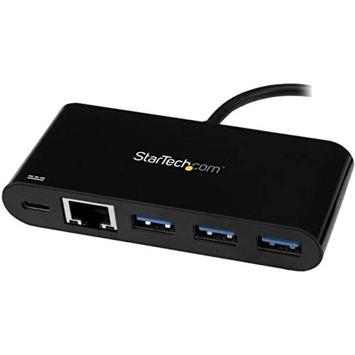 Startech.Com 3 Port Usb C Hub With Gigabit Ethernet & 60W Power Delivery Passthrough Laptop Charging   Usb C To 3X Usb A (Usb 3.