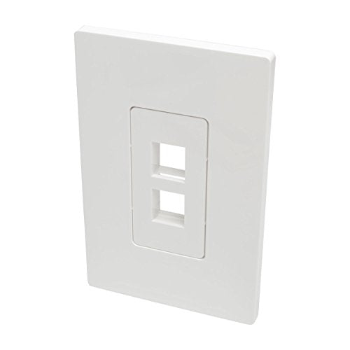Tripp Lite Single Gang 2 Port Universal Keystone Wall Plate, Cat5/6/6A, Usb, Hdmi, Displayport, Rca, White (N080 102)
