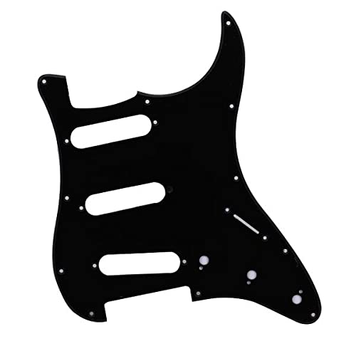 Styleheaven Black Pickguard 1 Ply 11 Hole For Strat Guitar Sss