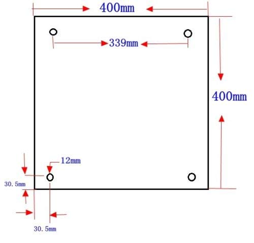 Usa Material Cr10 S4 Silicone Heater Pad 400 X 400Mm For Cr 10 S4 3D Printer Bed W/Screw Holes, Adhesive Backing + Sensor (120V)