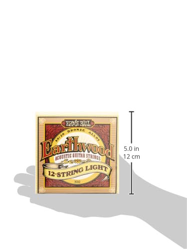 Ernie Ball Earthwood 12 String Light 8020 Bronze Acoustic Guitar Strings, 9 46 Gauge (P02010)