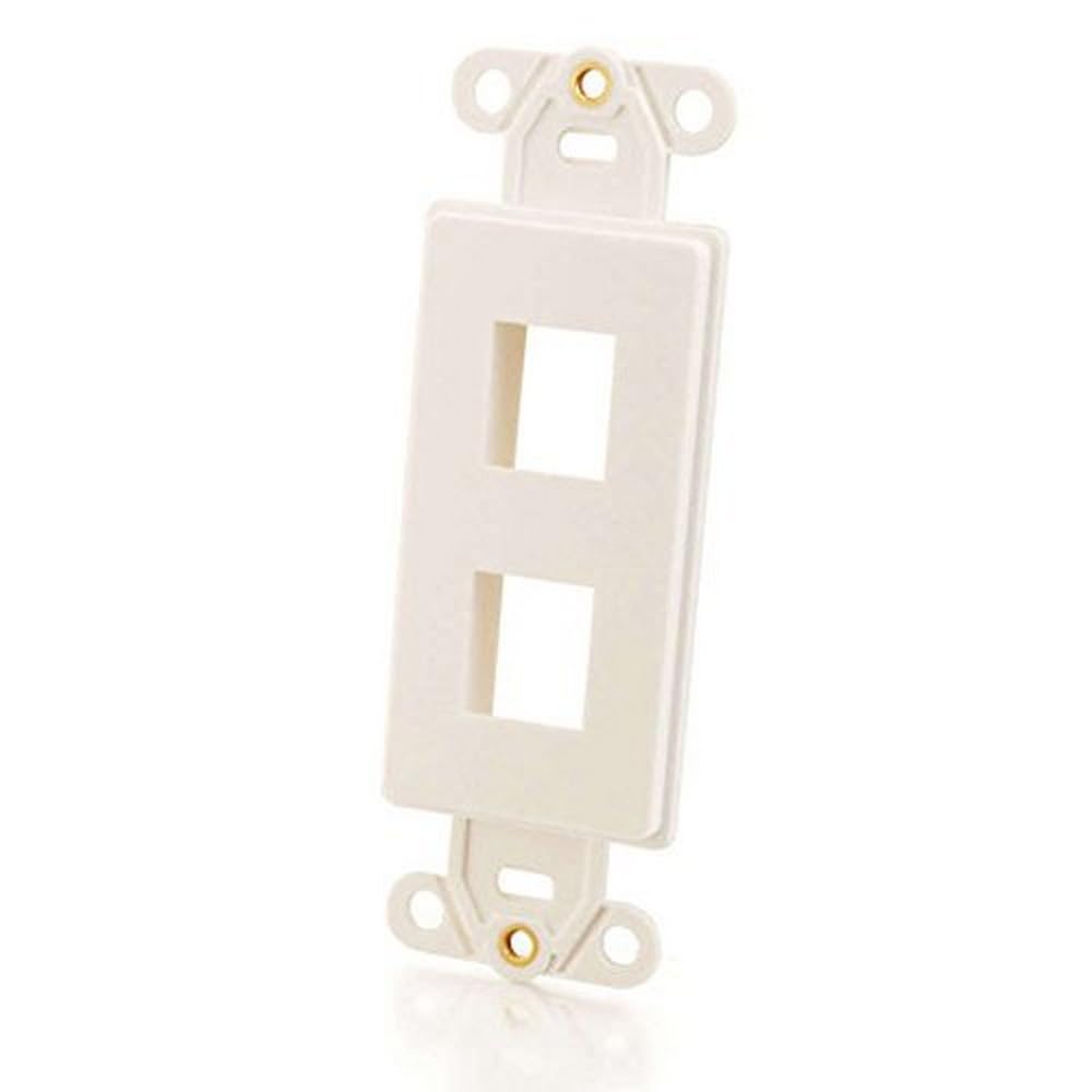 C2G 03721 Two Port Keystone Wall Plate, White