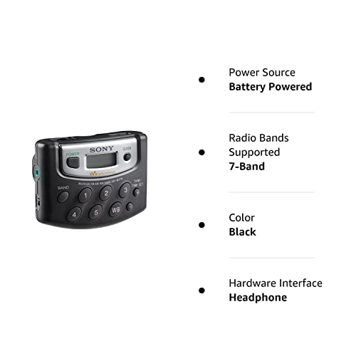 Sony SRF M37W Walkman Digital Tuning Weather/FM/AM Stereo Radio (Black)
