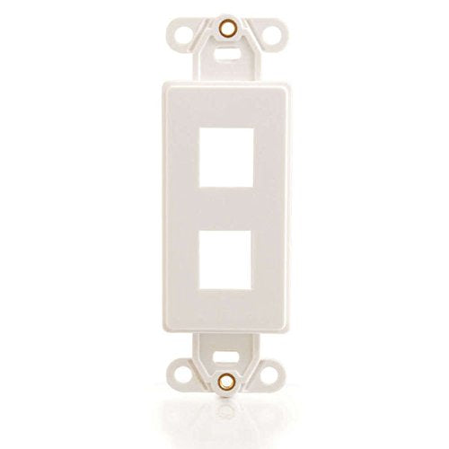 C2G 03721 Two Port Keystone Wall Plate, White