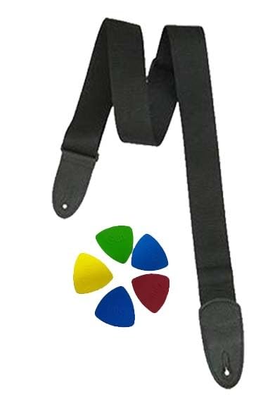 MG MUSIC GALAXY Electric Guitar Strap | Adjustable Design for Acoustic & Bass Guitars with 5 Picks Included
