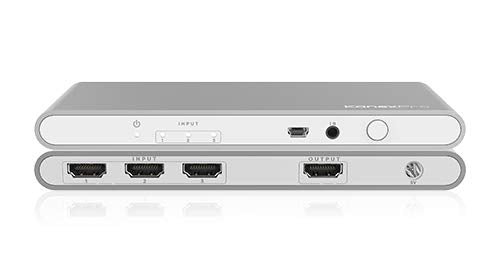 Kanexpro 4K Hdmi 3 X 1 Switcher, Silver (Sw Hd20 3X14K)