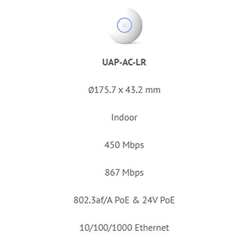 Ubiquiti Unifi Ap-Ac Long Range - Wireless Access Point - 802.11 B/A/G/N/Ac (Uap-Ac-Lr-Us),White