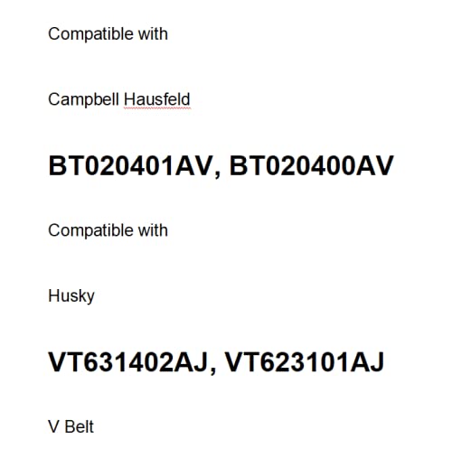 Air Compressor Drive Belt Compatible With Bt020401Av, Bt020400Av, Vt631402Aj, Vt623101Aj, V Belt, 1Pcs