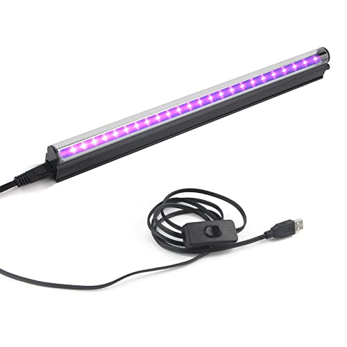 Led Black Light Bar, 10W 1Ft Usb Portable T5 Uv Blacklight Tube Glow In The Dark For Body Paint Room Bedroom Dcor Party Supplies