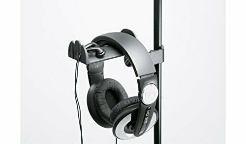 K&M Konig & Meyer 16080.000.55 Headphone Clamp On Tube Holder | Protective Rubber Padded Arm | Slip Resistant | Steel Design | Headset Accessory W/ Earbud / Headphone Jack Cable Rack | German Made