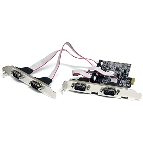 Startech.Com 4 Port Native Pci Express Rs232 Serial Adapter Card With 16550 Uart   Low Profile Serial Card (Pex4S553), Green