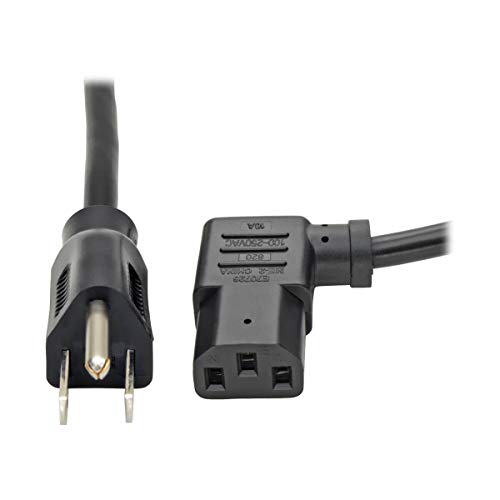 Tripp Lite Standard Computer Power Cord 10A,18Awg (Nema 5 15P To Left Angle Iec 320 C13) 6 Ft.(P006 006 13La),Black